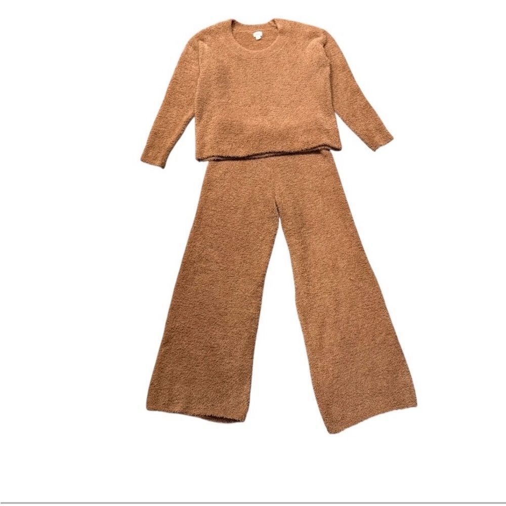 Cozy Tan Women's Plush 2-Piece Top & Pants Loungewear Set S - Picture 10 of 11